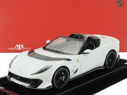 FERRARI | 812 COMPETIZIONE A SPIDER N 16 PERSONAL CAR CHARLES LECLERC 2022 - CON VETRINA - WITH SHOWCASE | BIANCO ONDA MARINA - MATT WHITE