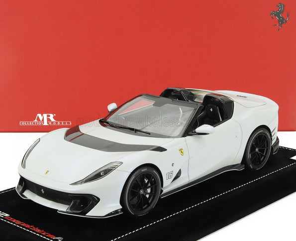 FERRARI | 812 COMPETIZIONE A SPIDER N 16 PERSONAL CAR CHARLES LECLERC 2022 - CON VETRINA - WITH SHOWCASE | BIANCO ONDA MARINA - MATT WHITE