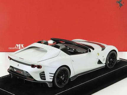 FERRARI | 812 COMPETIZIONE A SPIDER N 16 PERSONAL CAR CHARLES LECLERC 2022 - CON VETRINA - WITH SHOWCASE | BIANCO ONDA MARINA - MATT WHITE