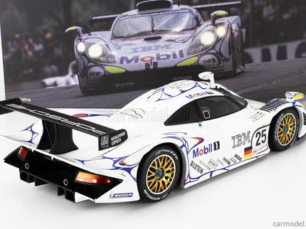 Porsche 911 GT1-98 3.2L Turbo Team Porsche AG MOBIL-1 N°25 2. Miesto 24h Le Mans 1998 Uwe Alzen - Jorg Muller - Bob Wollek 1:12 Werk83 biela modrá červená