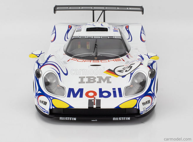 Porsche 911 GT1-98 3.2L Turbo Team Porsche AG MOBIL-1 N°25 2. Miesto 24h Le Mans 1998 Uwe Alzen - Jorg Muller - Bob Wollek 1:12 Werk83 biela modrá červená