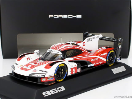 Porsche 963 9RD 4.6L Turbo V8 Team Porsche Penske Motorsport N°6 4. Miesto 24h Le Mans (pole Position) 2024 Kevin Estre - Andre Lotterer - Laurens Vanthoor 1:43 Spark Model červená biela čierna