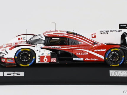 Porsche 963 9RD 4.6L Turbo V8 Team Porsche Penske Motorsport N°6 4. Miesto 24h Le Mans (pole Position) 2024 Kevin Estre - Andre Lotterer - Laurens Vanthoor 1:43 Spark Model červená biela čierna