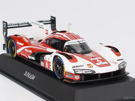 Porsche 963 9RD 4.6L Turbo V8 Team Porsche Penske Motorsport N°6 4. Miesto 24h Le Mans (pole Position) 2024 Kevin Estre - Andre Lotterer - Laurens Vanthoor 1:43 Spark Model červená biela čierna