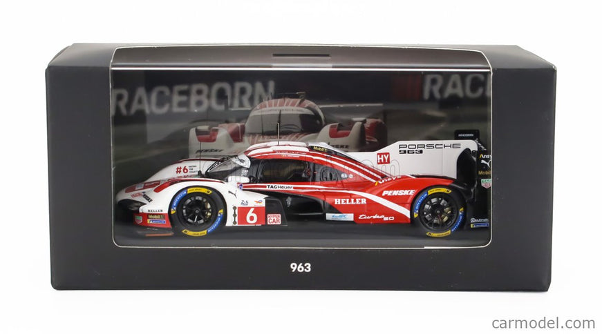 Porsche 963 9RD 4.6L Turbo V8 Team Porsche Penske Motorsport N°6 4. Miesto 24h Le Mans (pole Position) 2024 Kevin Estre - Andre Lotterer - Laurens Vanthoor 1:43 Spark Model červená biela čierna
