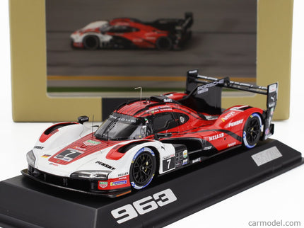 Porsche 963 9RD 4.6L Turbo V8 Team Porsche Penske Motorsport N°7 Víťaz 24h Daytona 2024 Matt Campbell - Dane Cameron - Felipe Nasr - Josef Newgarden 1:43 Spark Model červená biela čierna