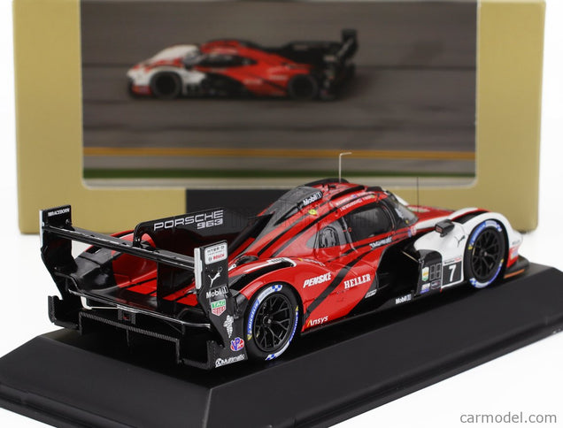 Porsche 963 9RD 4.6L Turbo V8 Team Porsche Penske Motorsport N°7 Víťaz 24h Daytona 2024 Matt Campbell - Dane Cameron - Felipe Nasr - Josef Newgarden 1:43 Spark Model červená biela čierna