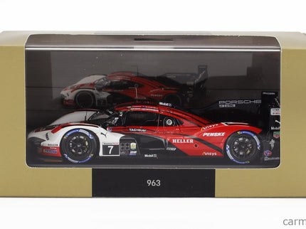 Porsche 963 9RD 4.6L Turbo V8 Team Porsche Penske Motorsport N°7 Víťaz 24h Daytona 2024 Matt Campbell - Dane Cameron - Felipe Nasr - Josef Newgarden 1:43 Spark Model červená biela čierna