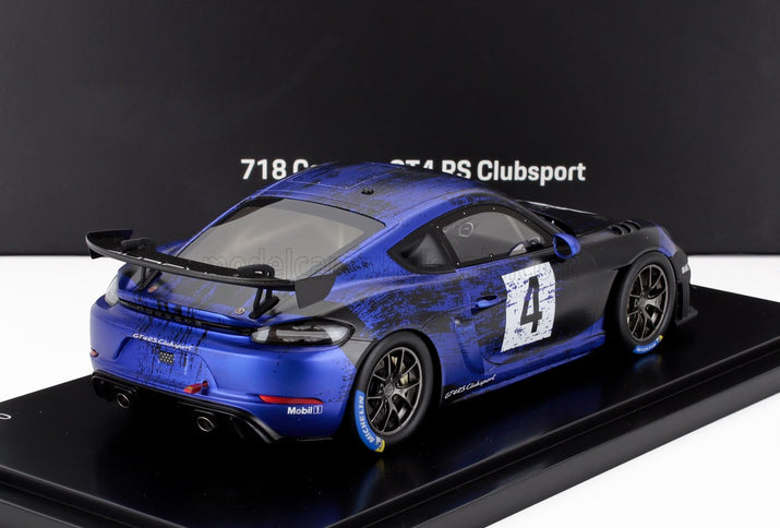 PORSCHE | 718 (982) CAYMAN GT4 RS N 4 CLUBSPORT 2023 - CON VETRINA - WITH SHOWCASE | BLUE BLACK