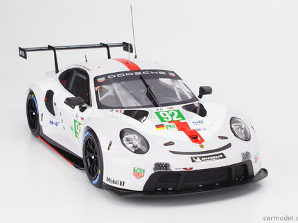 Porsche 911 991-2 RSR-19 4.2L Team Porsche GT N°92 24h Le Mans 2022 Michael Christensen - Kevin Estre - Laurens Vanthoor 1:18 IXO Models biela sivá červená