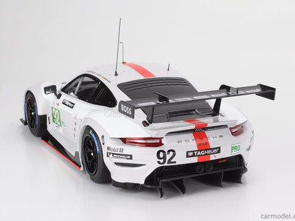 Porsche 911 991-2 RSR-19 4.2L Team Porsche GT N°92 24h Le Mans 2022 Michael Christensen - Kevin Estre - Laurens Vanthoor 1:18 IXO Models biela sivá červená