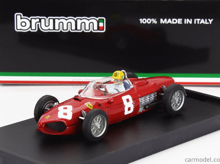 Ferrari F1 156 N°8 Italy Monza Italy GP 1961 Ricardo Rodriguez - With Driver Figúrka 1:43 Brumm červená