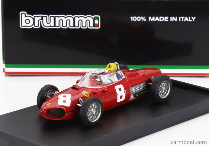 Ferrari F1 156 N°8 Italy Monza Italy GP 1961 Ricardo Rodriguez - With Driver Figúrka 1:43 Brumm červená