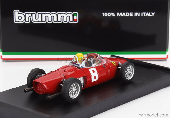 Ferrari F1 156 N°8 Italy Monza Italy GP 1961 Ricardo Rodriguez - With Driver Figúrka 1:43 Brumm červená
