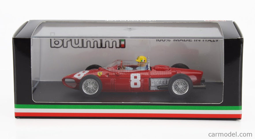 Ferrari F1 156 N°8 Italy Monza Italy GP 1961 Ricardo Rodriguez - With Driver Figúrka 1:43 Brumm červená