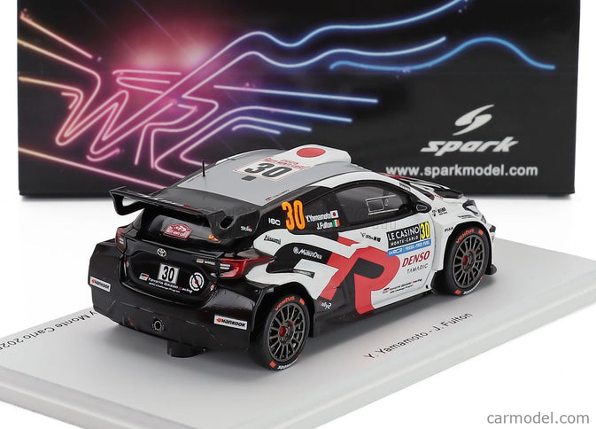Toyota Yaris GR RALLY2 Hybrid Team Toyota Gazoo Racing Wrt NG (night Version) N°30 Rally Montecarlo 2025 Yuki Yamamoto - James Fulton 1:43 Spark Model biela