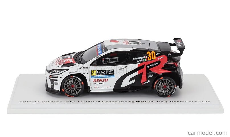 Toyota Yaris GR RALLY2 Hybrid Team Toyota Gazoo Racing Wrt NG (night Version) N°30 Rally Montecarlo 2025 Yuki Yamamoto - James Fulton 1:43 Spark Model biela