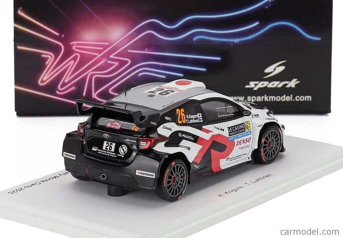 Toyota Yaris GR RALLY2 Hybrid Team Toyota Gazoo Racing Wrt NG (night Version) N°26 Rally Montecarlo 2025 Hikaru Kogure - Topi Luhtinen 1:43 Spark Model biela