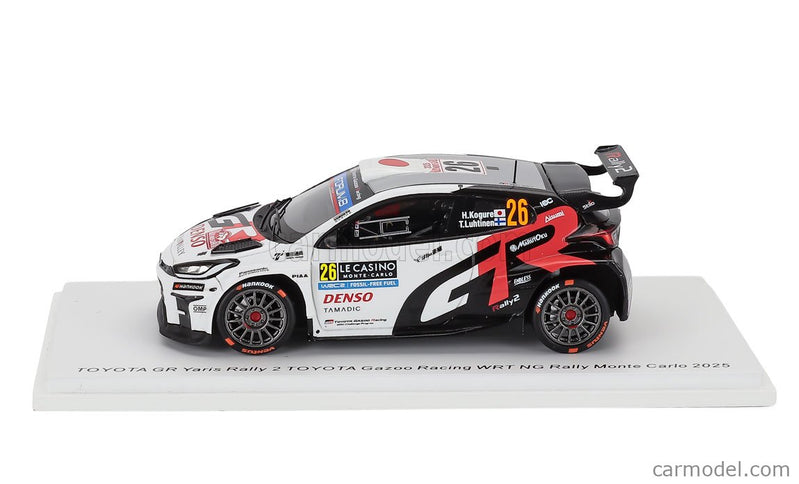 Toyota Yaris GR RALLY2 Hybrid Team Toyota Gazoo Racing Wrt NG (night Version) N°26 Rally Montecarlo 2025 Hikaru Kogure - Topi Luhtinen 1:43 Spark Model biela