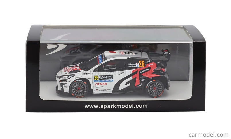 Toyota Yaris GR RALLY2 Hybrid Team Toyota Gazoo Racing Wrt NG (night Version) N°26 Rally Montecarlo 2025 Hikaru Kogure - Topi Luhtinen 1:43 Spark Model biela