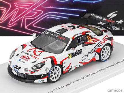 Renault Alpine A110 Rgt Team Chazel Technologies Course N°68 2. Miesto Rgt Class Rally Montecarlo 2025 Armand Fumal - Jules Escartefigue 1:43 Spark Model modrá biela
