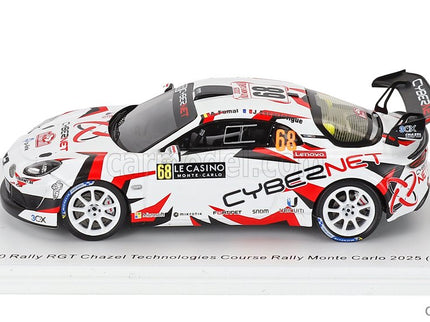 Renault Alpine A110 Rgt Team Chazel Technologies Course N°68 2. Miesto Rgt Class Rally Montecarlo 2025 Armand Fumal - Jules Escartefigue 1:43 Spark Model modrá biela