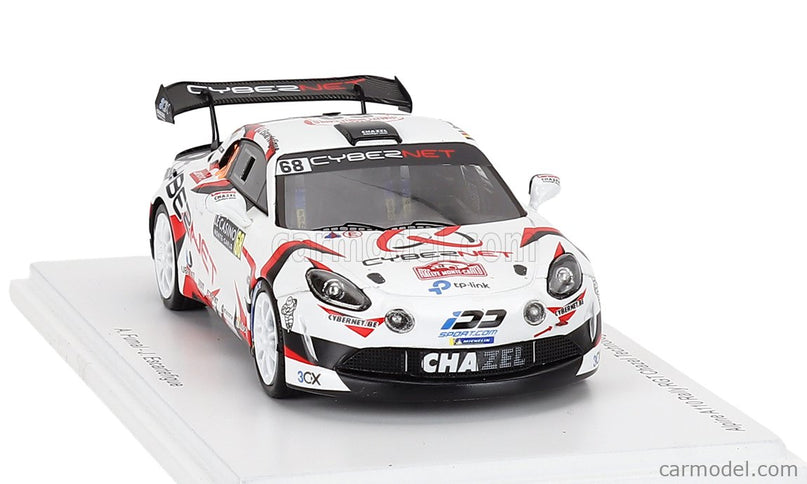 Renault Alpine A110 Rgt Team Chazel Technologies Course N°68 2. Miesto Rgt Class Rally Montecarlo 2025 Armand Fumal - Jules Escartefigue 1:43 Spark Model modrá biela