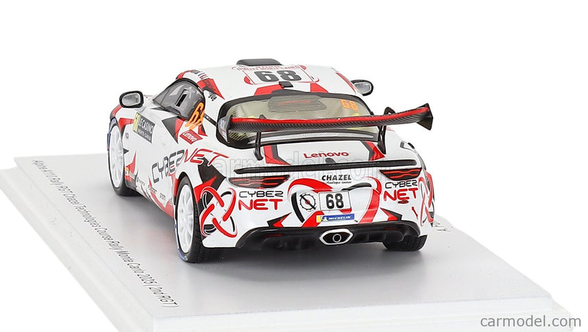 Renault Alpine A110 Rgt Team Chazel Technologies Course N°68 2. Miesto Rgt Class Rally Montecarlo 2025 Armand Fumal - Jules Escartefigue 1:43 Spark Model modrá biela