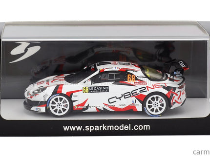 Renault Alpine A110 Rgt Team Chazel Technologies Course N°68 2. Miesto Rgt Class Rally Montecarlo 2025 Armand Fumal - Jules Escartefigue 1:43 Spark Model modrá biela