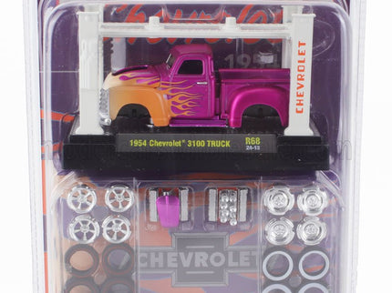 CHEVROLET | 3100 TRUCK PICK-UP CUSTOM WITH ACCESSORIES 1954 - GARAGE SET OFFICINA - PONTE SOLLEVATORE AUTO - FOUR POST LIFT | PURPLE