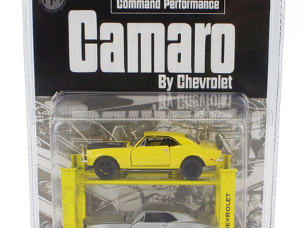 CHEVROLET | 2x CAMARO SS 350 COUPE 1968 - GARAGE SET OFFICINA - PONTE SOLLEVATORE AUTO - FOUR POST LIFT | YELLOW SILVER