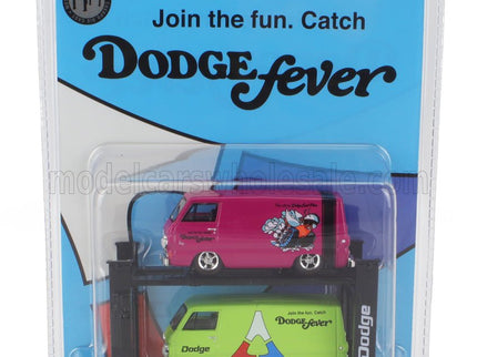 DODGE | 2x A-100 PANEL VAN CUSTOM DODGE FEVER 1964 - GARAGE SET OFFICINA - PONTE SOLLEVATORE AUTO - FOUR POST LIFT | GREEN RED