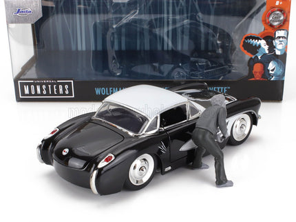 CHEVROLET | CORVETTE WITH WOLFMAN FIGURE 1957 | BLACK WHITE