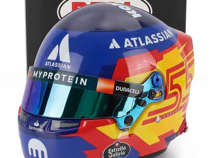 BELL HELMET | CASCO HELMET F1 CARLOS SAINZ TEAM ATLASSIAN WILLIAMS RACING N 55 SEASON 2025 | BLUE YELLOW RED