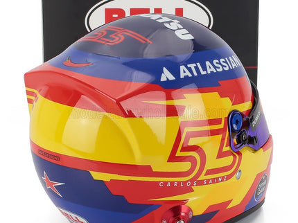 BELL HELMET | CASCO HELMET F1 CARLOS SAINZ TEAM ATLASSIAN WILLIAMS RACING N 55 SEASON 2025 | BLUE YELLOW RED