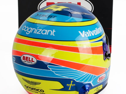 BELL HELMET | CASCO HELMET F1 FERNANDO ALONSO TEAM ASTON MARTIN ARAMCO N 14 SEASON 2025 | YELLOW BLUE