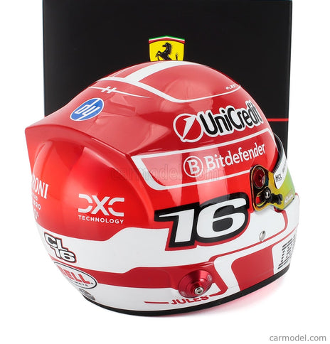 Bell Helmet Helma F1 Charles Leclerc Team Ferrari HP N°16 Sezóna 2025 1:2 Mini Helmet červená biela