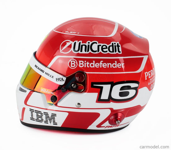 Bell Helmet Helma F1 Charles Leclerc Team Ferrari HP N°16 Sezóna 2025 1:2 Mini Helmet červená biela