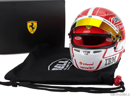 Bell Helmet Helma F1 Charles Leclerc Team Ferrari HP N°16 Sezóna 2025 1:2 Mini Helmet červená biela