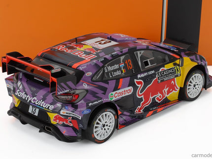 Ford Puma RALLY1 Team Ford M-Sport (night Version) N°13 Rally Montecarlo 2025 Louis Louka - Gregoire Munster 1:18 IXO Models modrá žltá červená