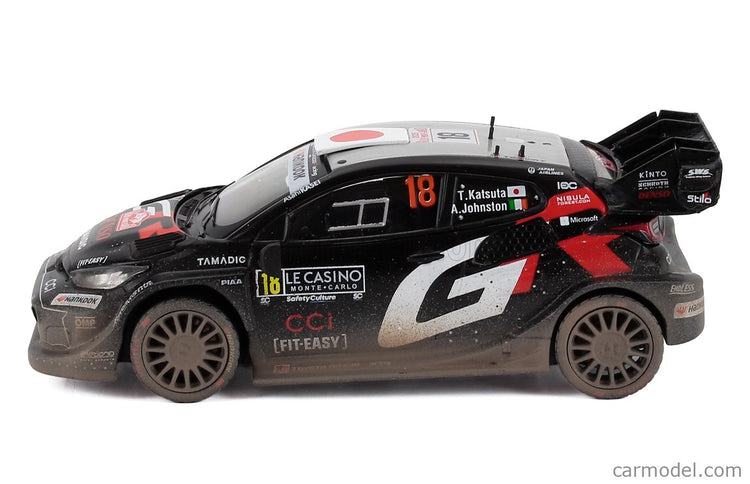 Toyota Yaris GR Hybrid RALLY1 Team Toyota Racing N°18 Rally Montecarlo 2025 Aaronh Johnston - Takamoto Katsuka 1:43 IXO Models čierna