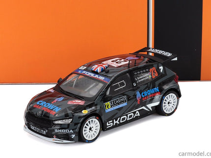 Skoda Fabia RS RALLY2 Team Skoda Motorsport N°23 Rally Montecarlo 2025 Gus Greensmith - Konstantin Aleksandrov 1:43 IXO Models čierna biela