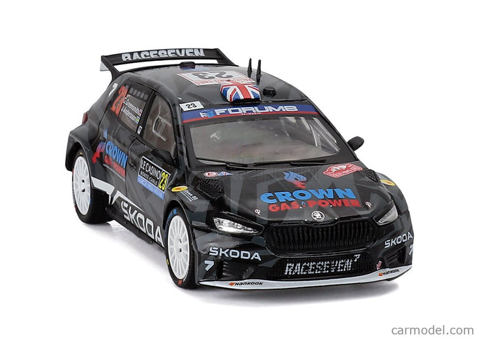 Skoda Fabia RS RALLY2 Team Skoda Motorsport N°23 Rally Montecarlo 2025 Gus Greensmith - Konstantin Aleksandrov 1:43 IXO Models čierna biela