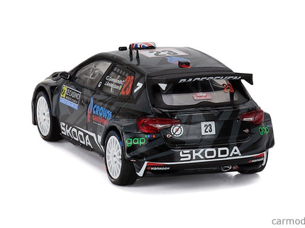 Skoda Fabia RS RALLY2 Team Skoda Motorsport N°23 Rally Montecarlo 2025 Gus Greensmith - Konstantin Aleksandrov 1:43 IXO Models čierna biela