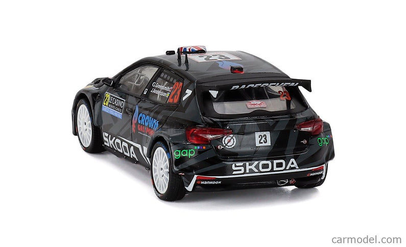 Skoda Fabia RS RALLY2 Team Skoda Motorsport N°23 Rally Montecarlo 2025 Gus Greensmith - Konstantin Aleksandrov 1:43 IXO Models čierna biela