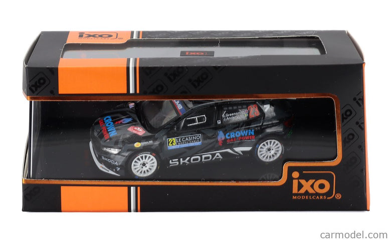 Skoda Fabia RS RALLY2 Team Skoda Motorsport N°23 Rally Montecarlo 2025 Gus Greensmith - Konstantin Aleksandrov 1:43 IXO Models čierna biela