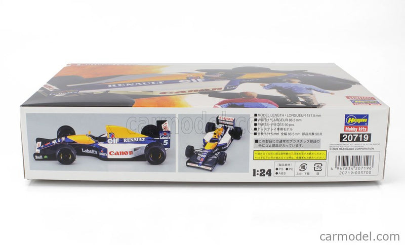Williams F1 FW14B Renault N°5 Majster Sveta Sezóna 1992 Nigel Mansell 1:24 Hasegawa /