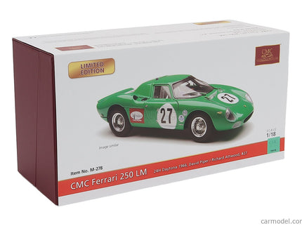 Ferrari 250LM 3.3L V12 Team David Piper Racing N°27 24h Daytona 1966 David Piper - Richard Attwood 1:18 CMC zelená