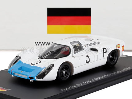 PORSCHE | 907H TEAM PORSCHE N 3 3rd 1000km NURBURGRING 1968 HANS HERRMANN - ROLF STOMMELEN | WHITE BLUE