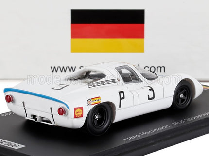 PORSCHE | 907H TEAM PORSCHE N 3 3rd 1000km NURBURGRING 1968 HANS HERRMANN - ROLF STOMMELEN | WHITE BLUE